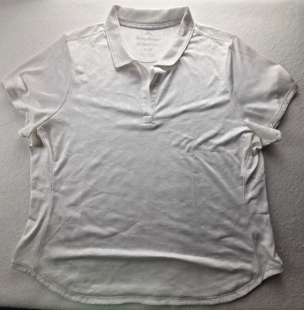 Tommy Bahama Island Active Short Sleeve Polo White Size XL
